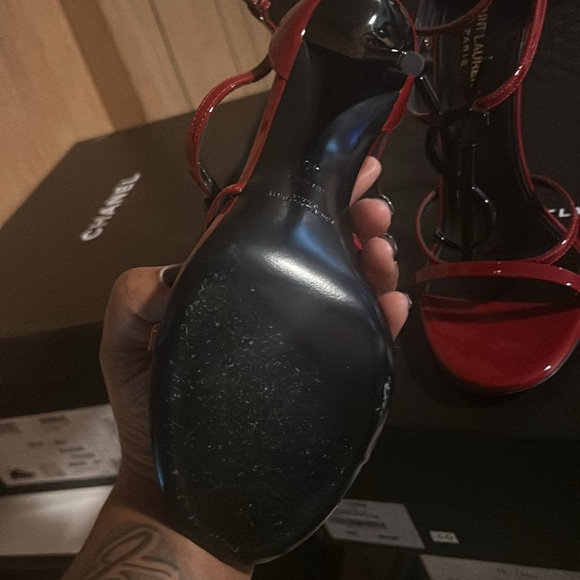 Vernice Grupy/Nero Lucio Hot red Saint Laurent Heels - Picture 5 of 6